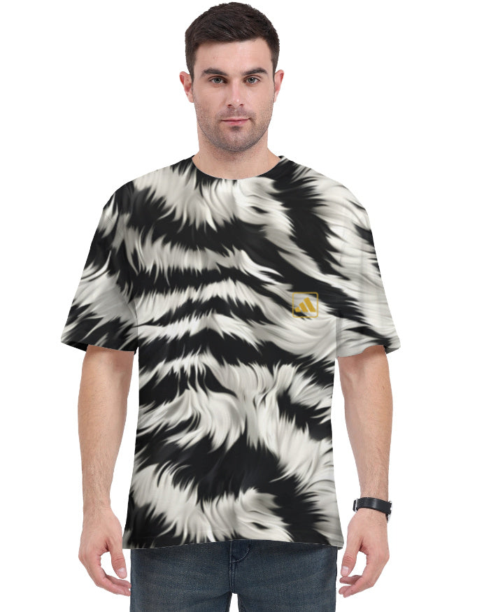 Unisex AOP Oversized Tee – Zebra Fur Pattern Zebra Fur Pattern GlowZonePrints