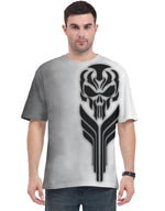 Skull Design Unisex AOP Oversized Tee Skull Geometric S GlowZonePrints