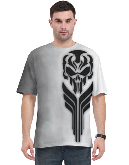 Skull Design Unisex AOP Oversized Tee Skull Geometric M GlowZonePrints