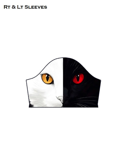 Black and White Cat AOP A line Dress GlowZonePrints