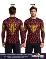 Men's AOP Full Sleeve Tee – Crimson Web Armor Pattern Crimson Web Pattern GlowZonePrints
