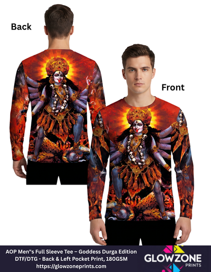 AOP Men"s Full Sleeve Tee – Goddess Durga Edition