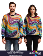 Unisex AOP Sweatshirt – Multicolor Abstract Wave Pattern GlowZonePrints