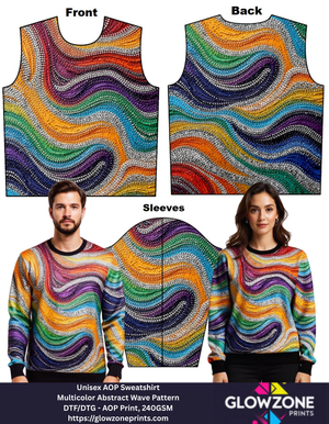 Unisex AOP Sweatshirt – Multicolor Abstract Wave Pattern Abstract Wave GlowZonePrints