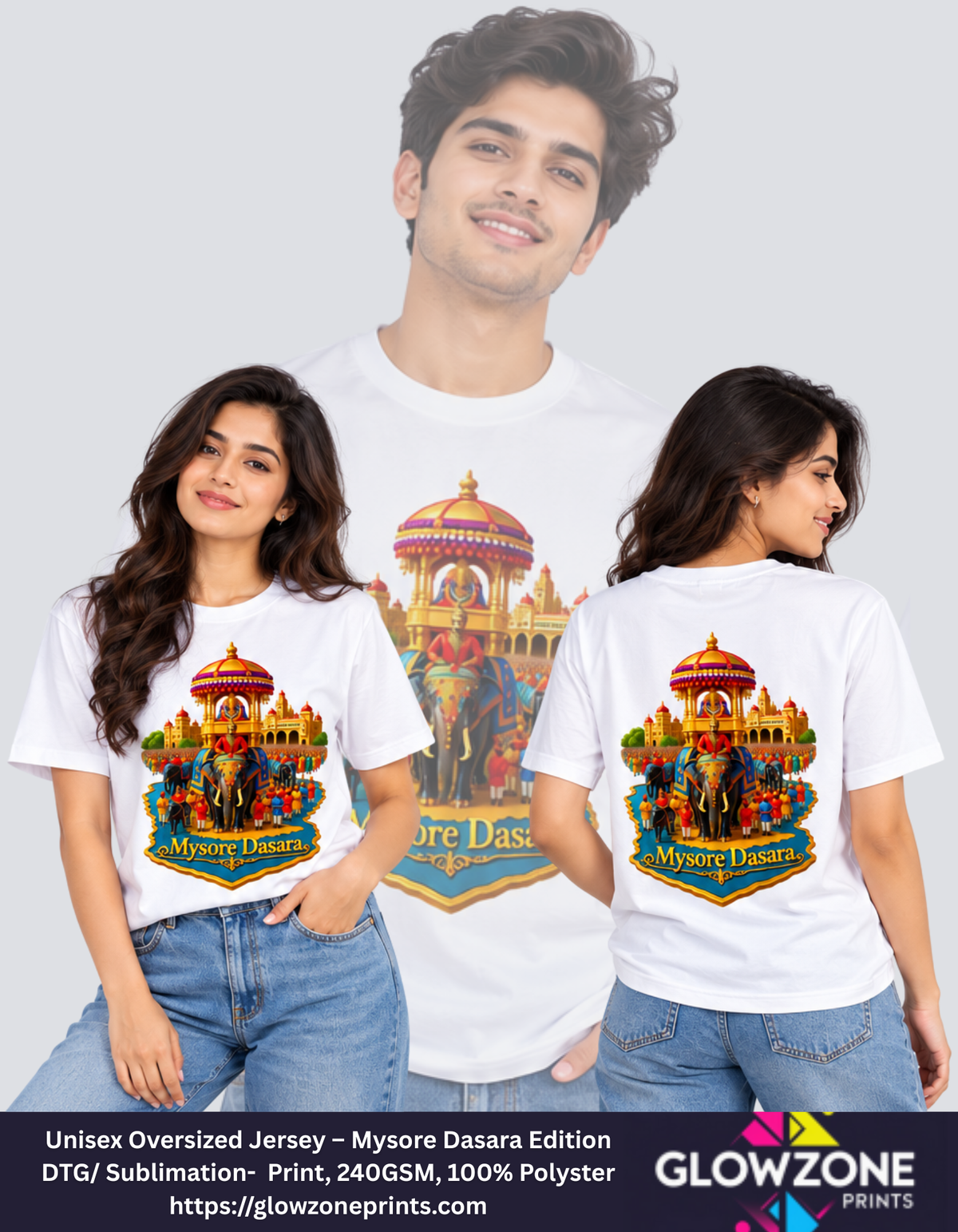 Unisex Oversized Jersey – Mysore Dasara Edition GlowZonePrints
