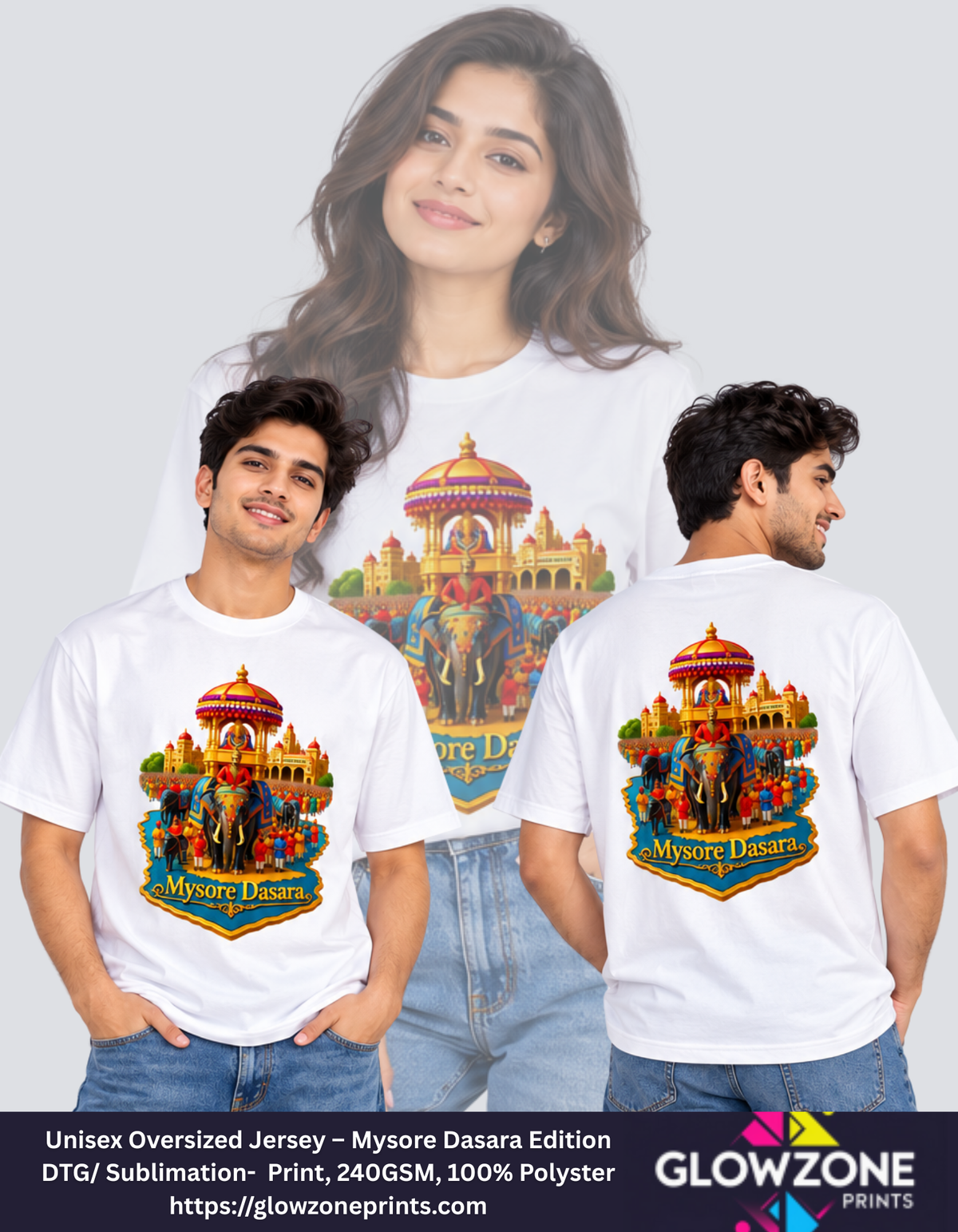 Unisex Oversized Jersey – Mysore Dasara Edition GlowZonePrints