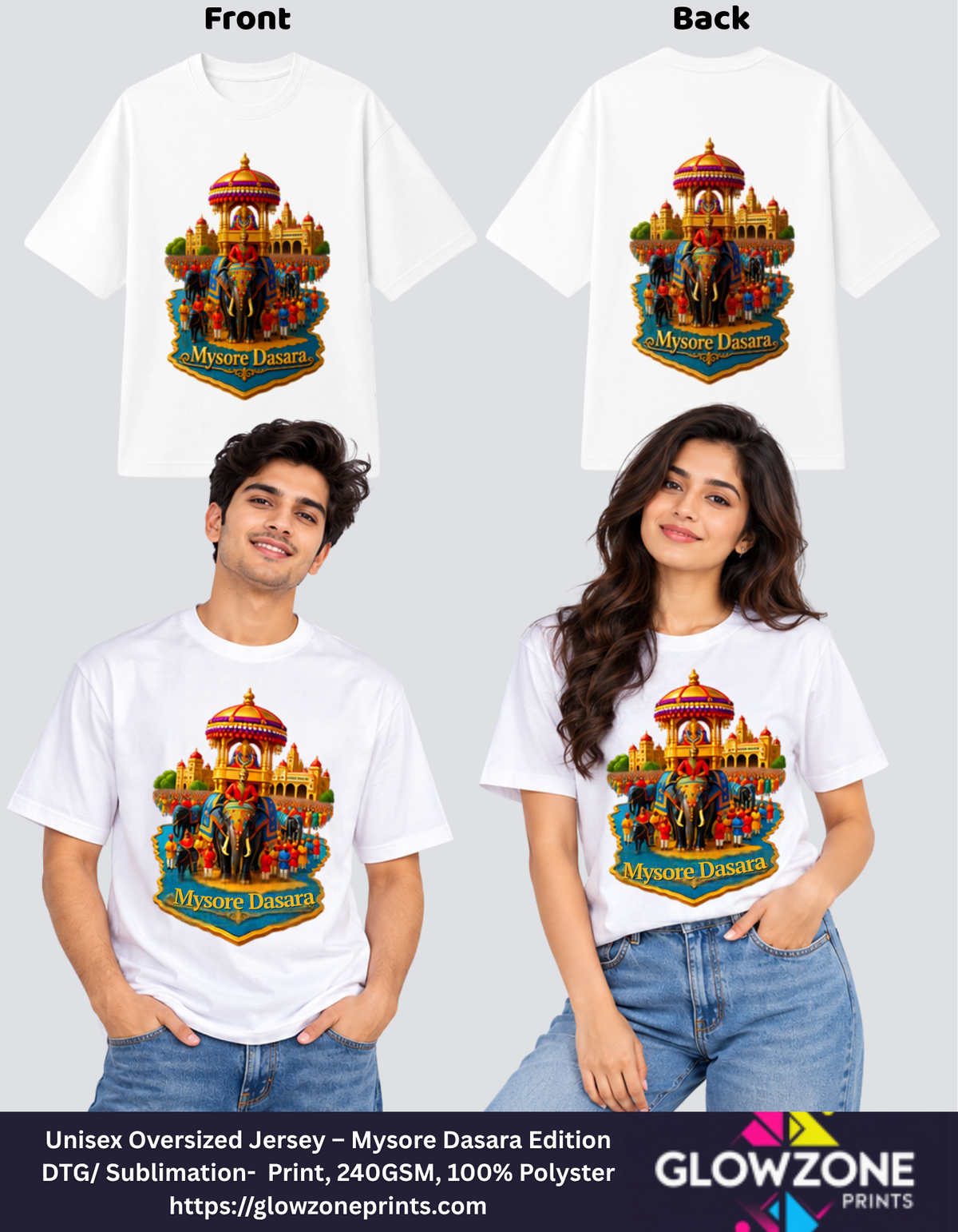 Unisex Oversized Jersey – Mysore Dasara Edition GlowZonePrints