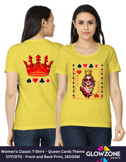 Women’s Classic T-Shirt – Queen Cards Theme New Yellow GlowZonePrints