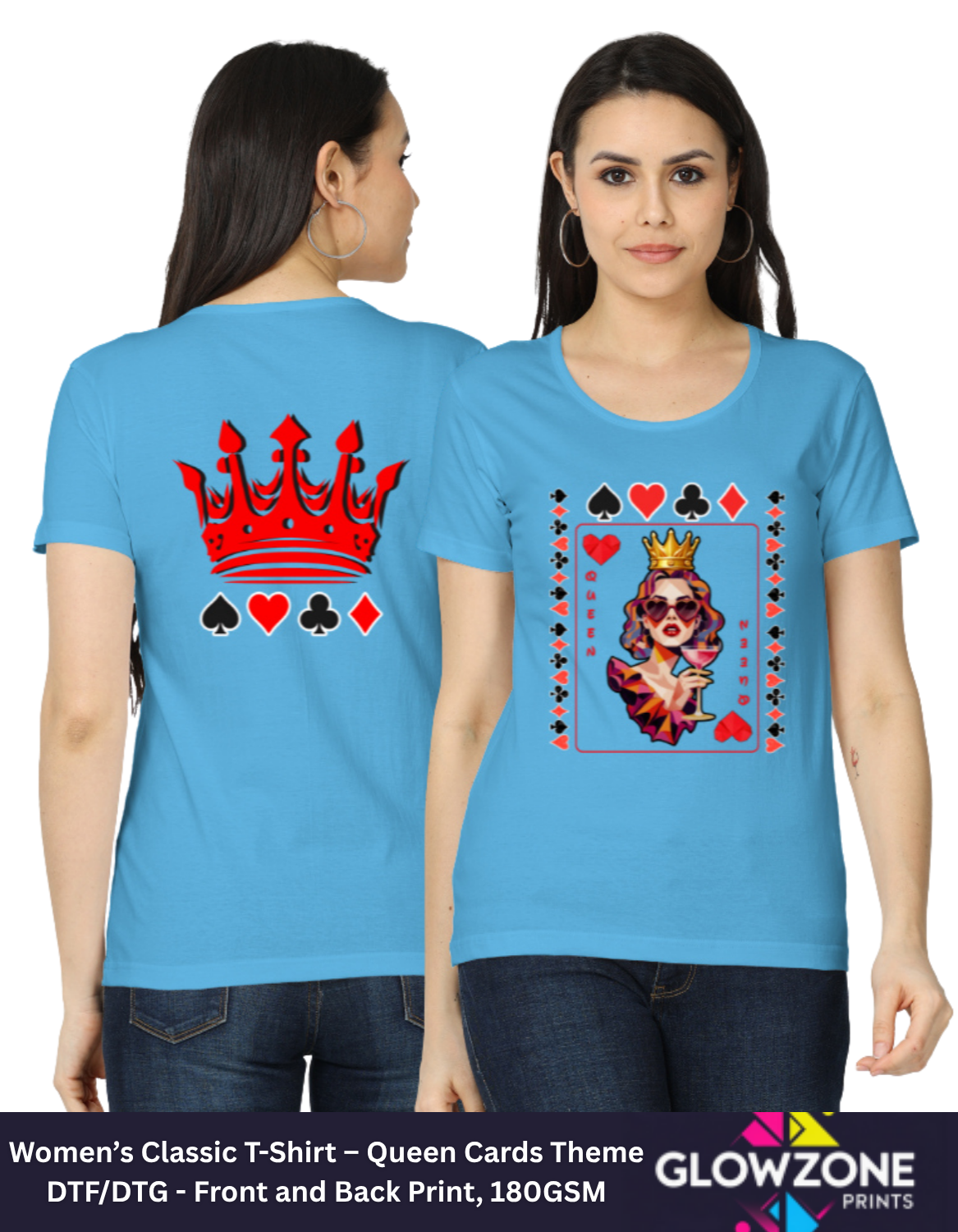 Women’s Classic T-Shirt – Queen Cards Theme GlowZonePrints