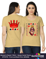 Women’s Classic T-Shirt – Queen Cards Theme Beige GlowZonePrints