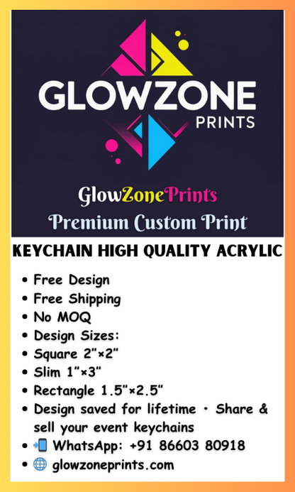 Custom Print Acrylic Keychain GlowZonePrints