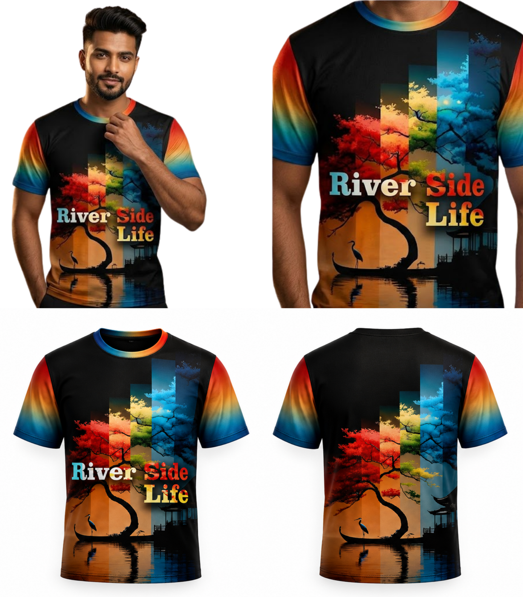 Unisex Oversized Tee – Riverside Life Gradient RiverSIdeLife GlowZonePrints