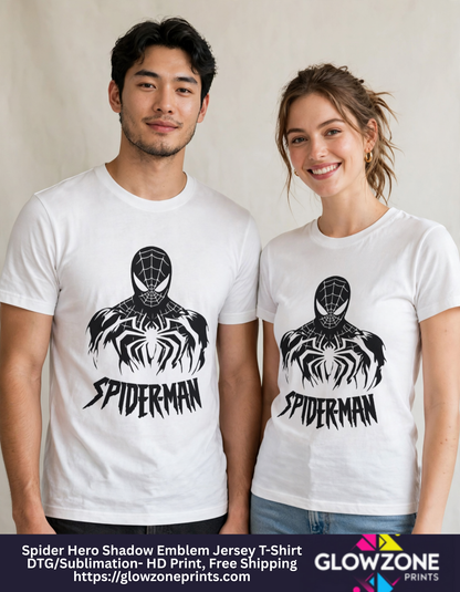 Spider Hero Shadow Emblem Jersey T-Shirt GlowZonePrints