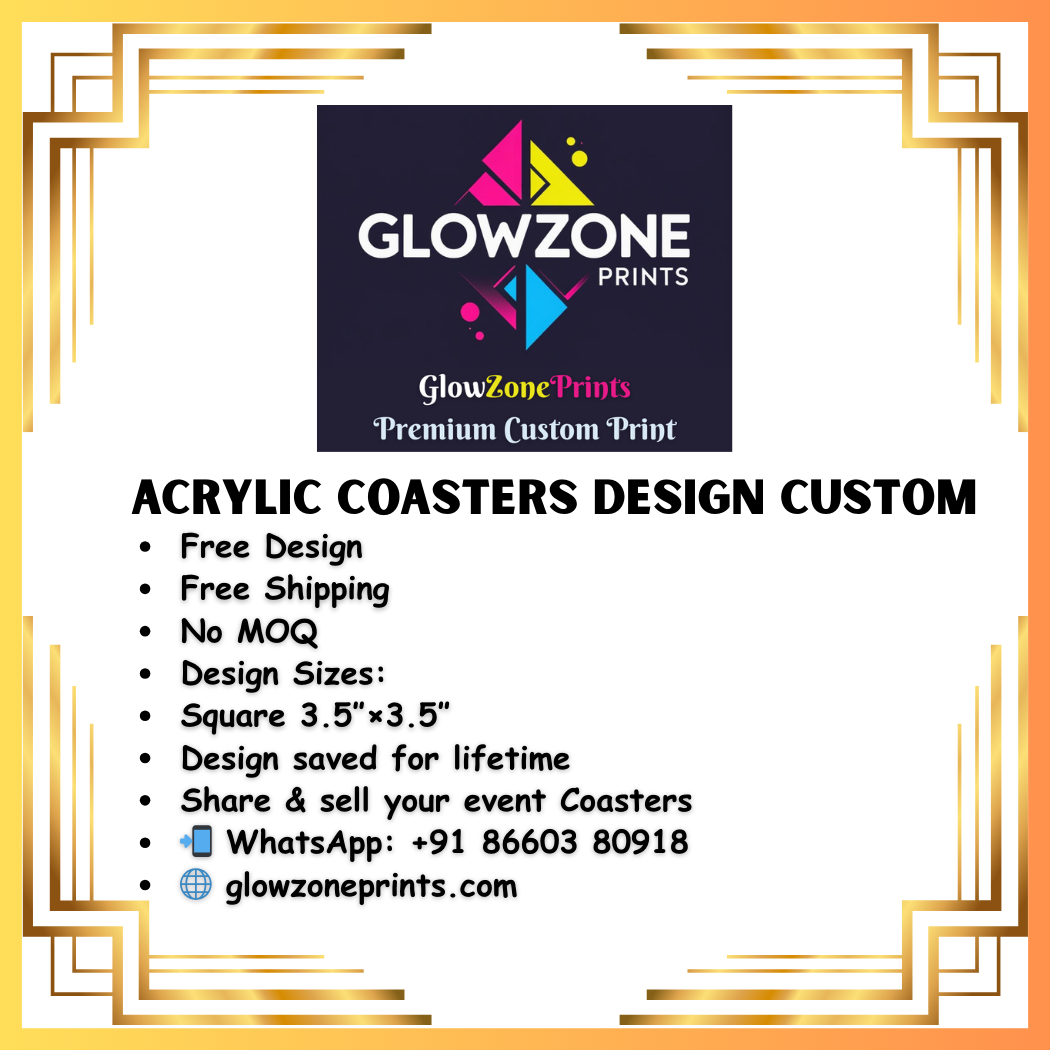 Acrylic Coasters (Custom Print) GlowZonePrints