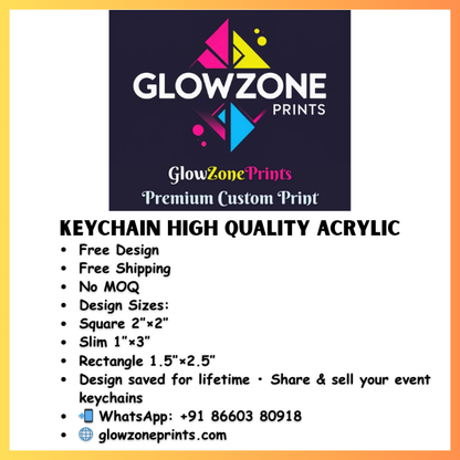 Custom Print Acrylic Keychain GlowZonePrints