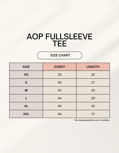 Men's AOP Full Sleeve Tee – Winter Reindeer & Snowflake Pattern GlowZonePrints