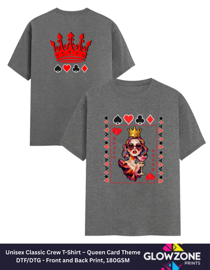Unisex Classic Crew T-Shirt – Queen Card Theme GlowZonePrints