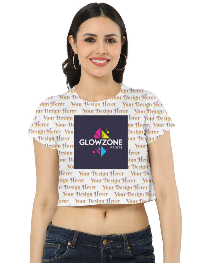 Custom AOP (All Over Print) Crop Top Custom GlowZonePrints