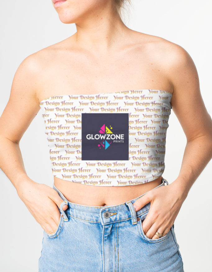 Custom AOP (All Over Print) Tube Top | CT01 White GlowZonePrints
