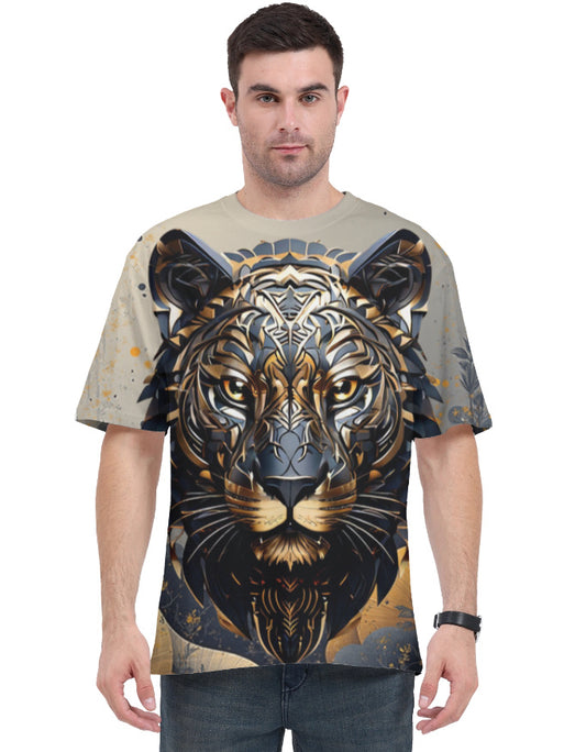 Tiger In Jugle AOP Oversized Tee White GlowZonePrints