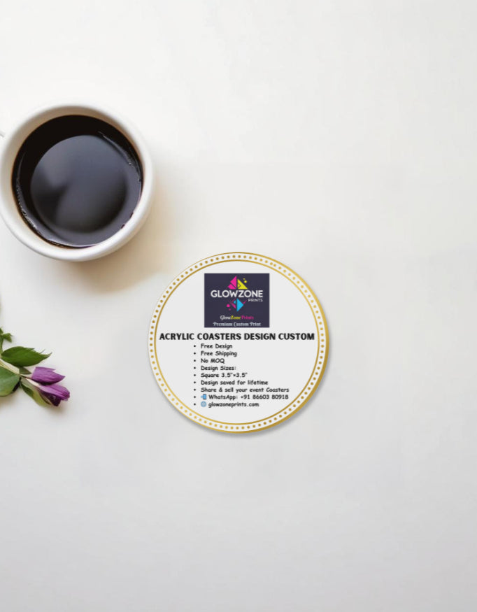 Acrylic Coasters (Custom Print) Custom Circle GlowZonePrints