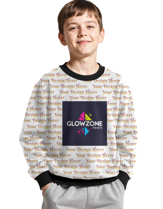 Custom AOP Kids Sweatshirt Custom GlowZonePrints