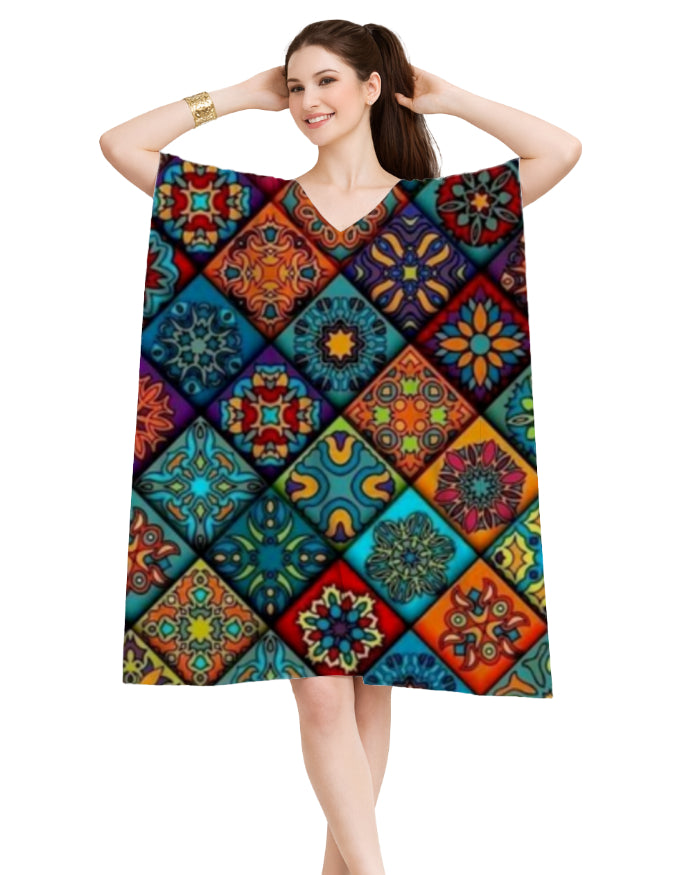 AOP Female Kaftan Design5 Free Size GlowZonePrints