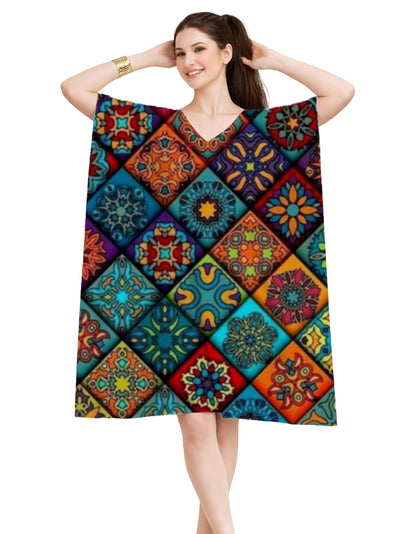 AOP Female Kaftan Design5 Free Size GlowZonePrints