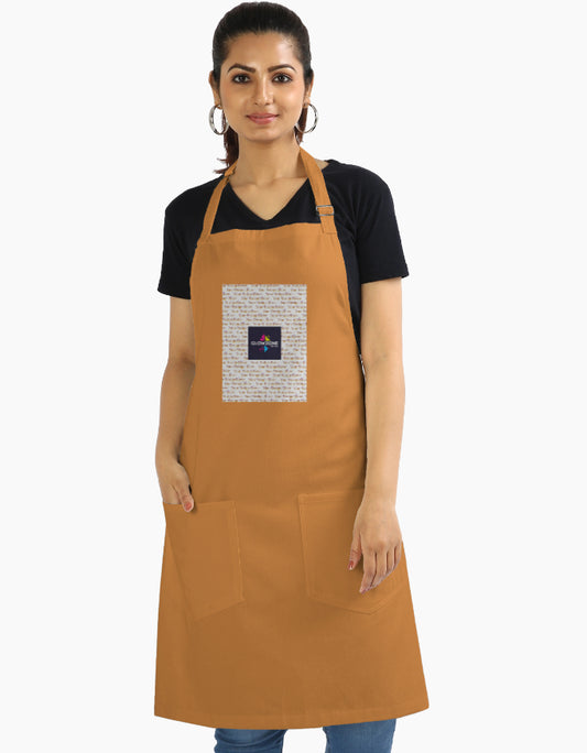 Kitchen Apron (Custom Print) Khaki - Custom Standard GlowZonePrints