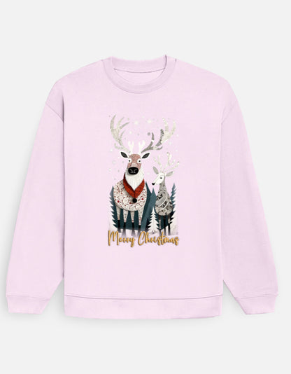 Unisex Oversized Sweatshirt Reindeer – Merry Christmas Edition | UH35 GlowZonePrints