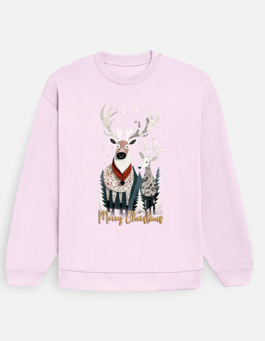Unisex Oversized Sweatshirt Reindeer – Merry Christmas Edition | UH35 GlowZonePrints