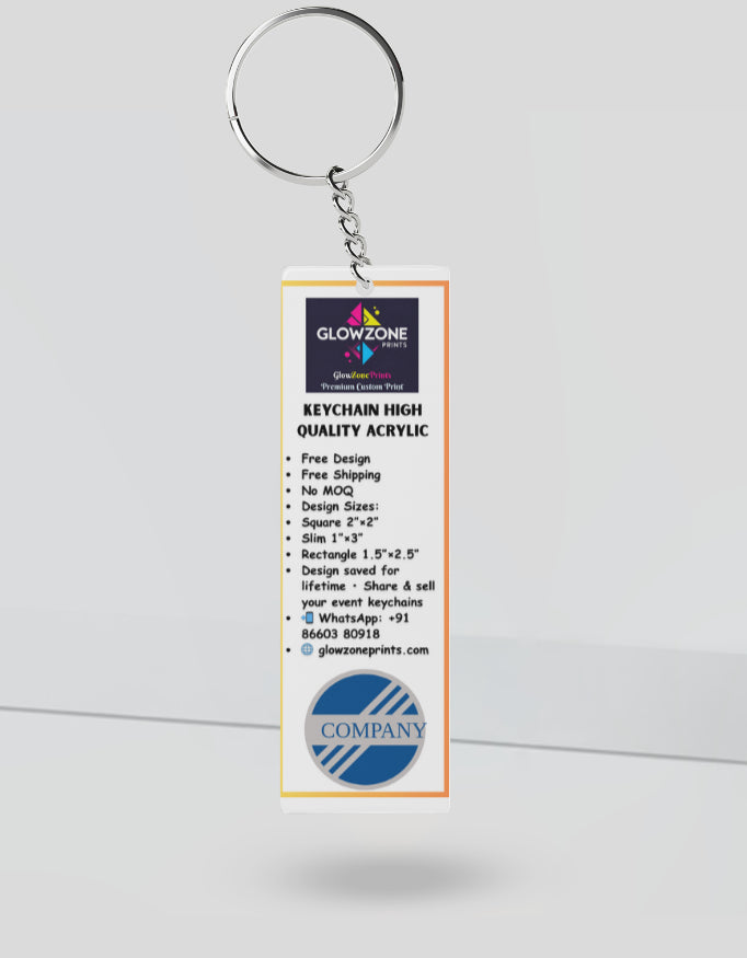 Custom Print Acrylic Keychain Custom Slim GlowZonePrints