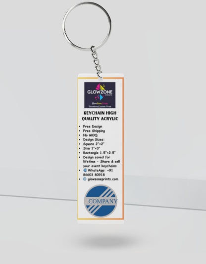 Custom Print Acrylic Keychain Custom Slim GlowZonePrints