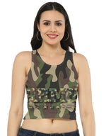 Camouflage AOP Crop Tank Tee Army GlowZonePrints