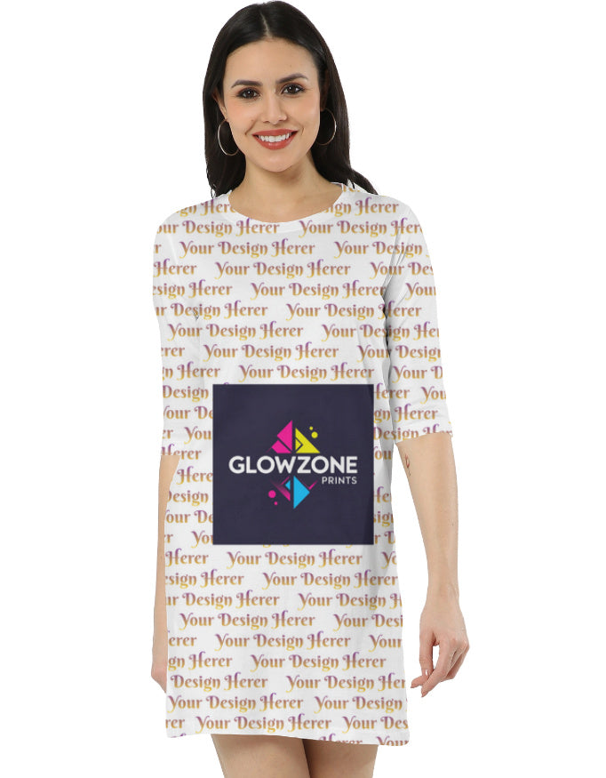Custom AOP T-Shirt Dress Custom GlowZonePrints