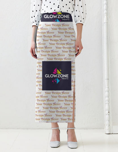 Custom Aop Pencil Skirt White GlowZonePrints