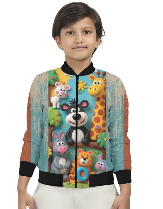 Jungle AOP Kids Premium Bomber Jacket Jungle GlowZonePrints