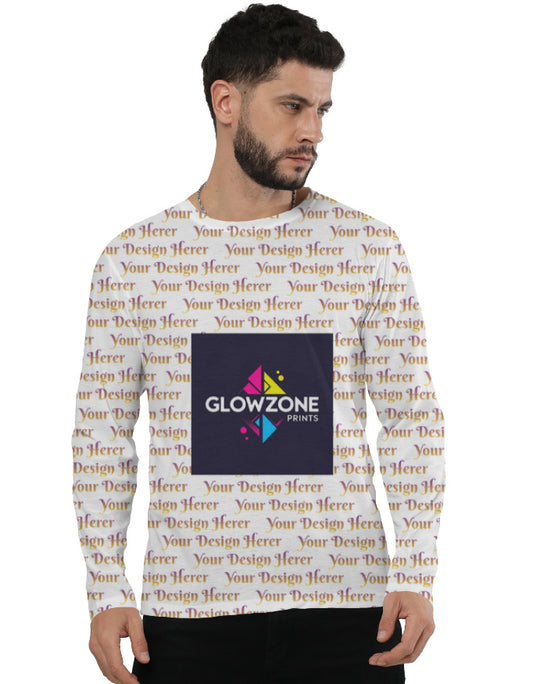 Custom Men’s AOP (All Over Print) Full Sleeve Tee | MA27 Custom GlowZonePrints