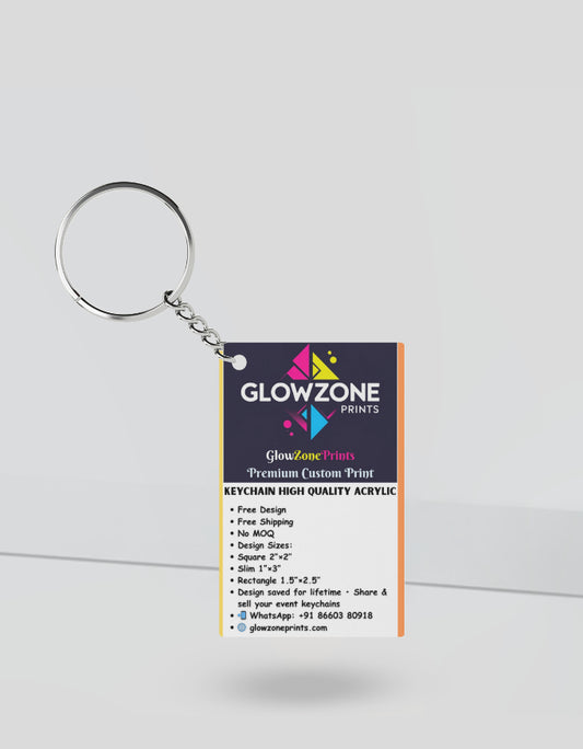 Custom Print Acrylic Keychain Custom Rectangle GlowZonePrints
