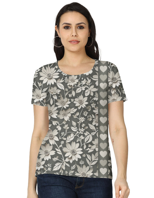 Flowers Women's AOP Classic T-Shirt Floral GlowZonePrints