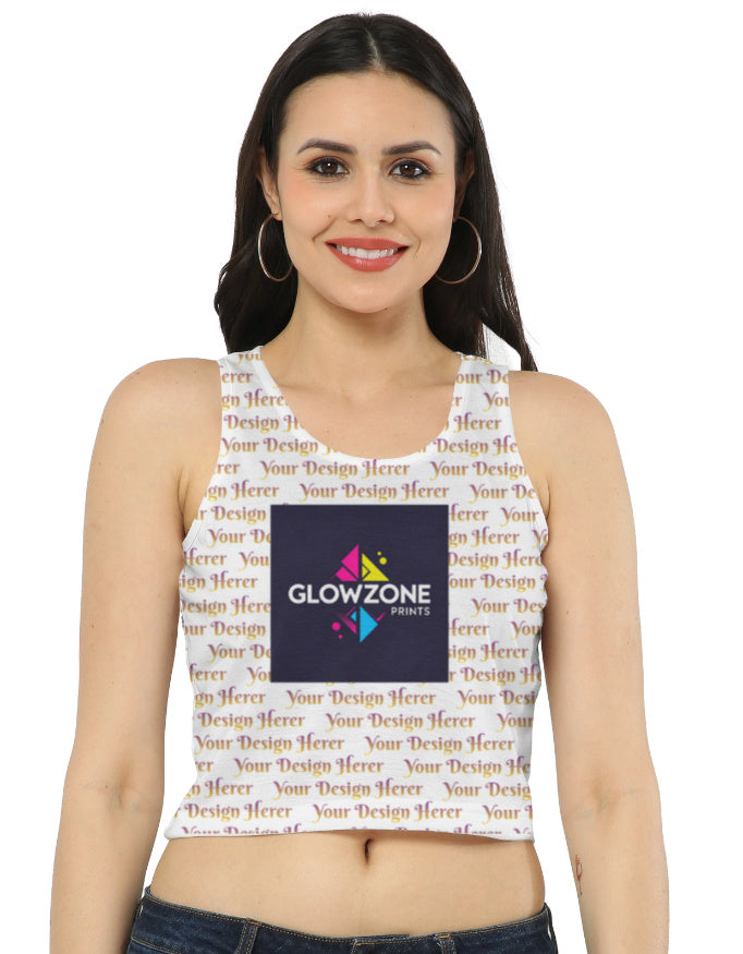 Custom AOP (All Over Print) Crop Tank Custom GlowZonePrints
