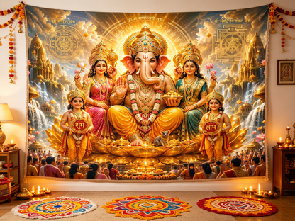 Ganesh Festival Tapestry – (16 Unique Designs) GlowZonePrints