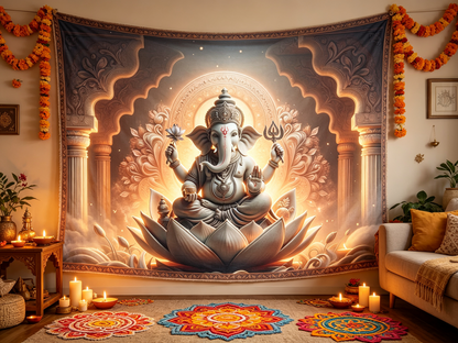 Ganesh Festival Tapestry – (16 Unique Designs) GlowZonePrints