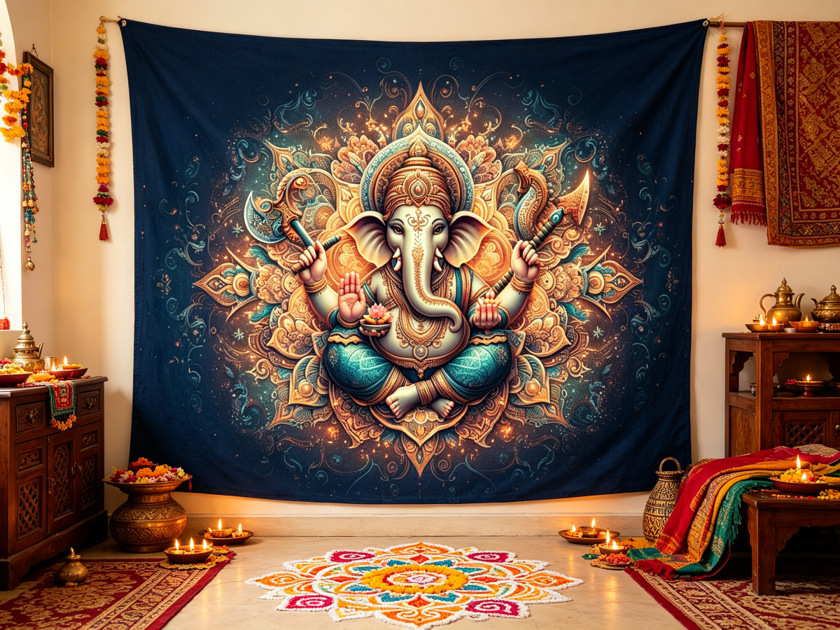 Ganesh Festival Tapestry – (16 Unique Designs) GlowZonePrints